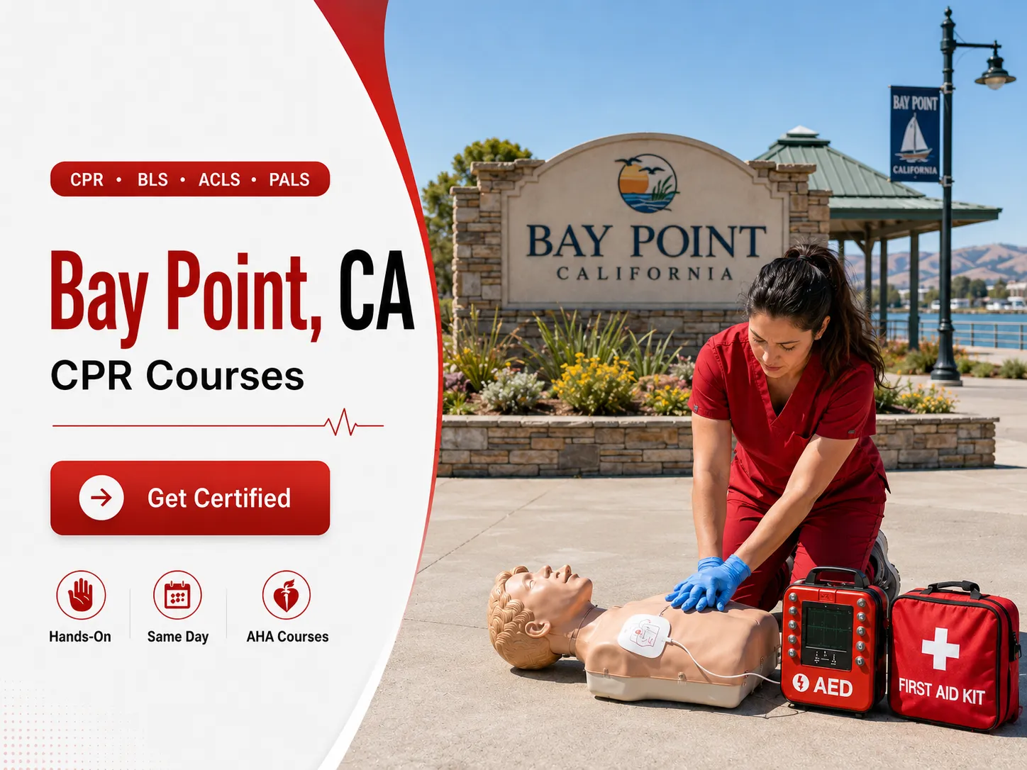 First aid and CPR certification class in Bay Point, CA