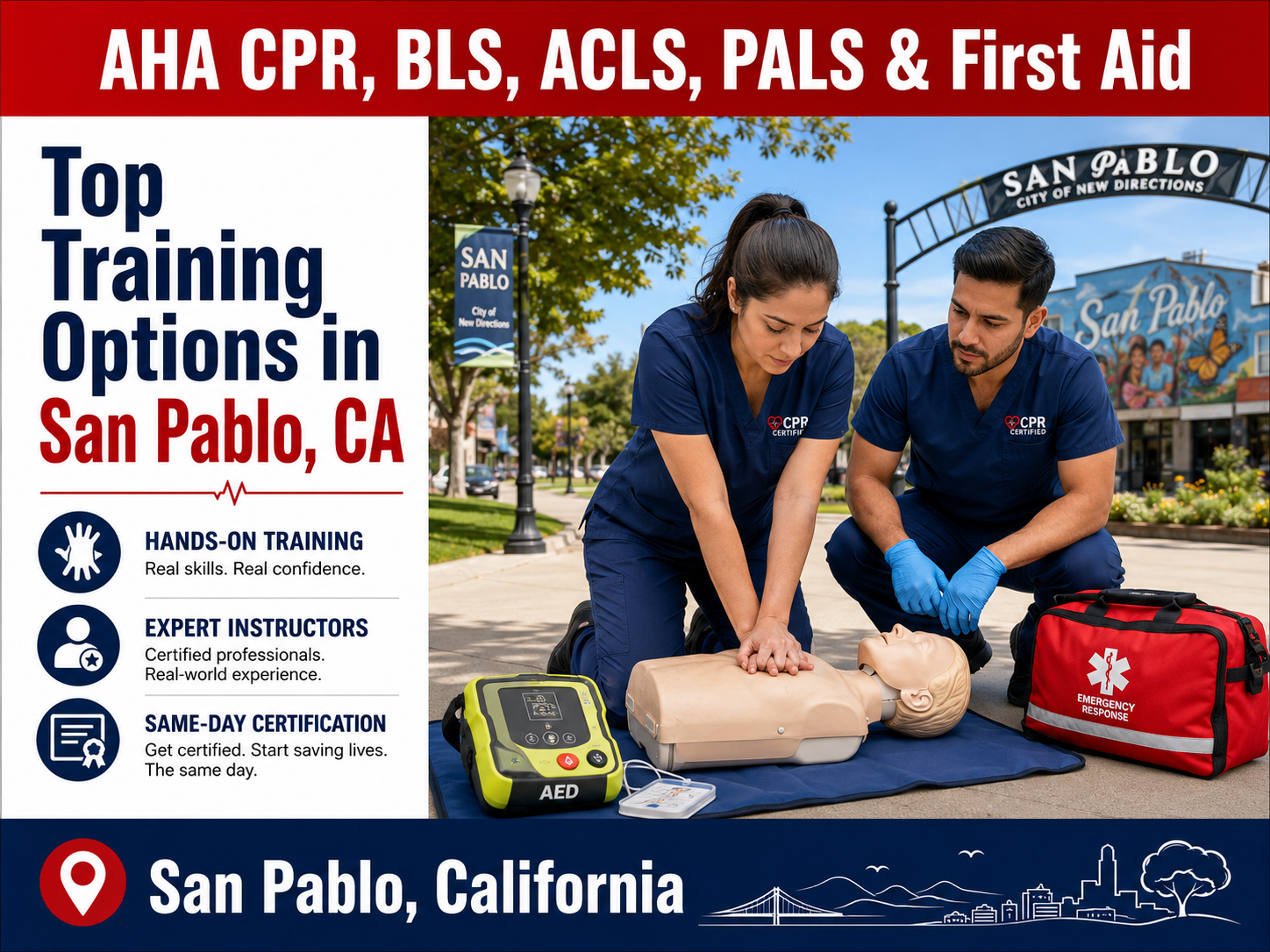 Top 5 Places To Find American Heart Association BLS, ACLS, PALS, CPR, and First-aid Certification Courses in San Pablo, CA